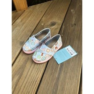 Toms Tiny Classic Baby Blue Glitter Sugar Cookies Print Shoes Toddler Size 7 New